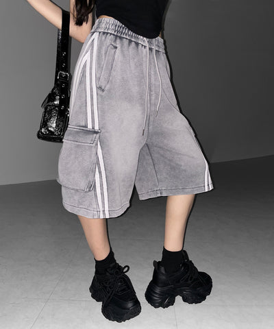 サイドラインヴィンテージワイドカーゴスウェットハーフパンツ / sideline vintage wide cargo sweat half pants