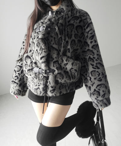 【 大人気につき新色追加！】B-3 レオパードボリュームファーコート ／ B-3 leopard volume fur coat