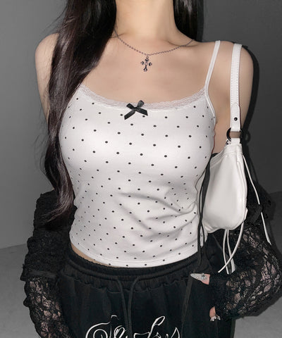 ミニリボンドットレースキャミソール ／ mini ribbon dot lace camisole
