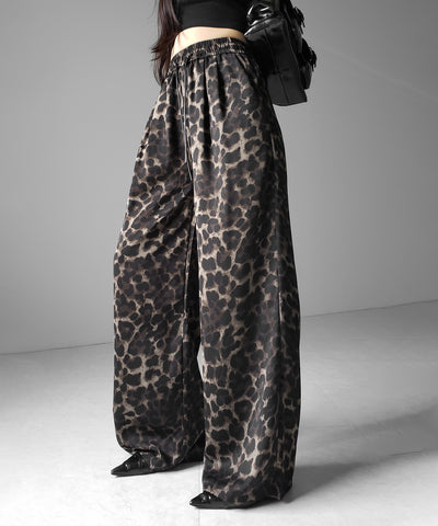 ヴィンテージレオパードリラクシーワイドイージーパンツ ／ vintage reopard relaxy wide easy pants