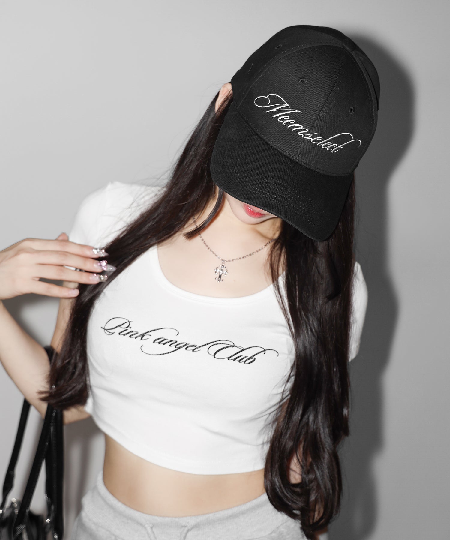 【 PINK ANGEL CLUB 】lettering LOGO embroidery CAP ／ レタリングロゴ刺繍キャップ