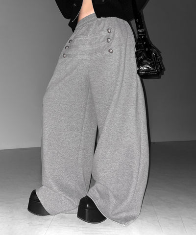 【 微起毛 】ナポレオンデザインボリュームワイドパンツ ／ napoleon design volume wide pants