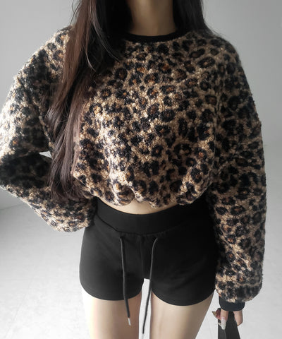 【 ２WAY 】レオパードショートボアプルオーバー ／ 2WAY reopard short boa pullover