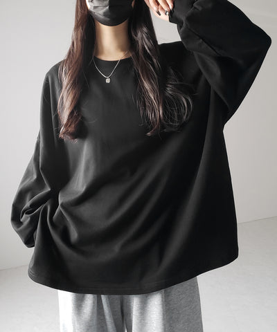 【 ３color 】ボリュームスリーブBIGスウェットロンＴ ／ big sweat long Tee