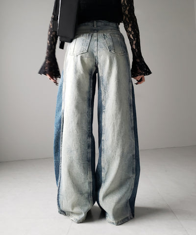 【 ４size 】ヴィンテージライクサイドタックストレートデニム ／vintage like side tuck straight denim