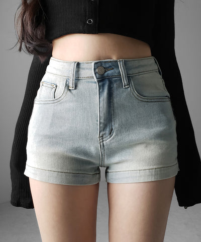 ハイウエストストレッチデニムタイトショートパンツ ／ high wast stretch denim tight short pants