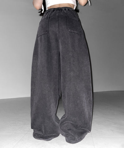 フェイクレイヤードピグメントスウェットワイドパンツ ／ fake layered pigment sweat wide pants