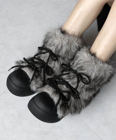 【 ２color 】ボリュームフェイクファーブーツ ／ volume fake fur boots