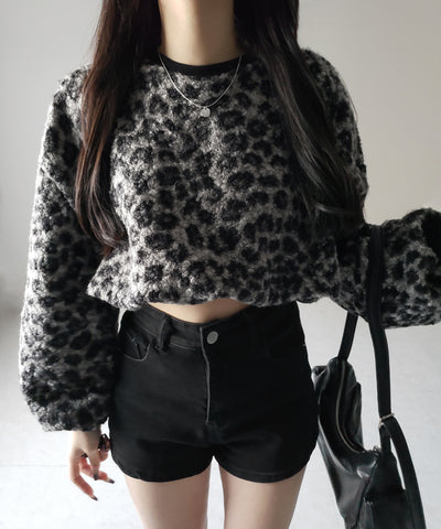 【 ２WAY 】レオパードショートボアプルオーバー ／ 2WAY reopard short boa pullover