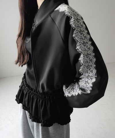 【 ３color 】裾フリルレイヤード長袖トップス ／ hem frill layered long sleeve tops