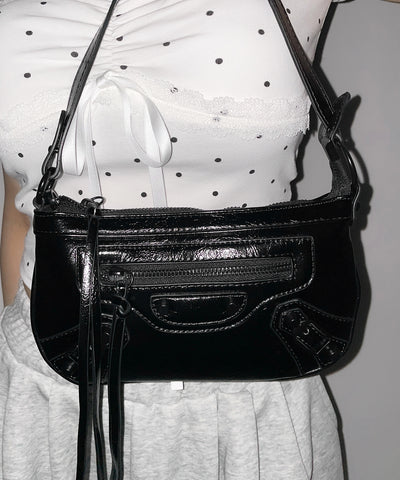 【 ショルダーストラップ付き２WAY 】ヴィンテージライクグランジミニハンドバッグ／ vintage like grunge mini hand bag