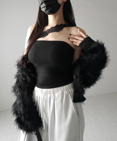 【 ２color ／ カップ付 】ナナメレーススクエアキャミソール ／ naname lace square camisole