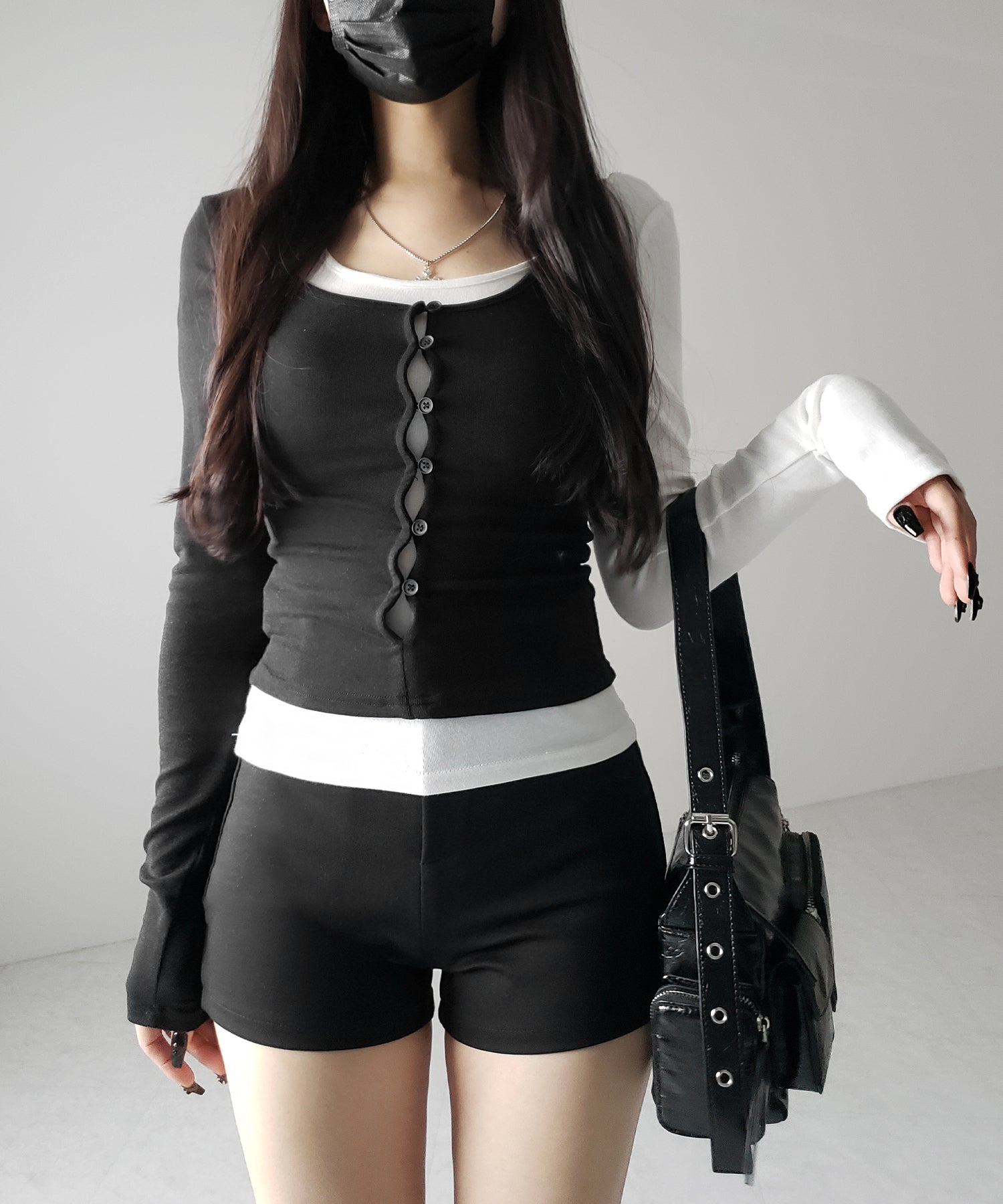 2color 】ブロッキングセットレイヤードトップス ／ blocking