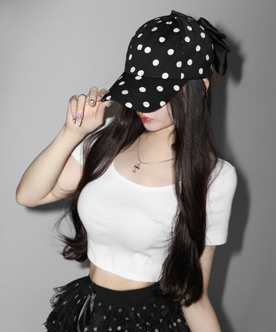 ドットバックリボンキャップ ／ DOT back ribbon CAP