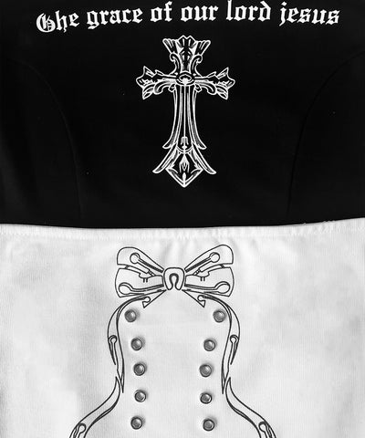 クロスグランジロゴベアトップス ／ cross grunge logo bare tops
