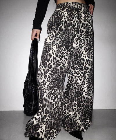 【 ２color 】ヴィンテージライクレオパードツイルワイドパンツ ／ vintage like leopard twill wide pants