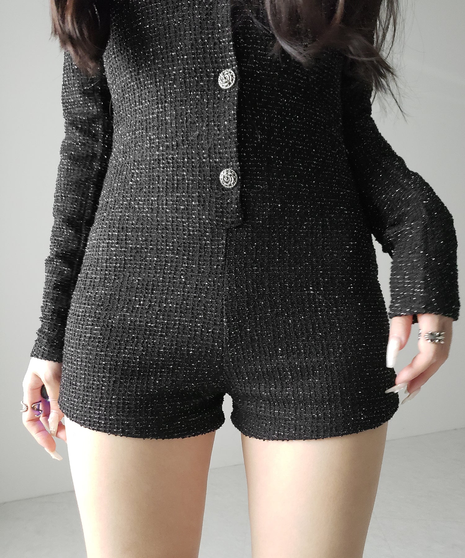 ブラックツイードレディミニオールインワン ／ black tweed lady mini allinone