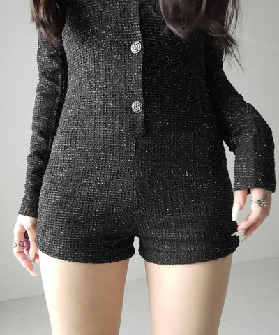 ブラックツイードレディミニオールインワン ／ black tweed lady mini allinone