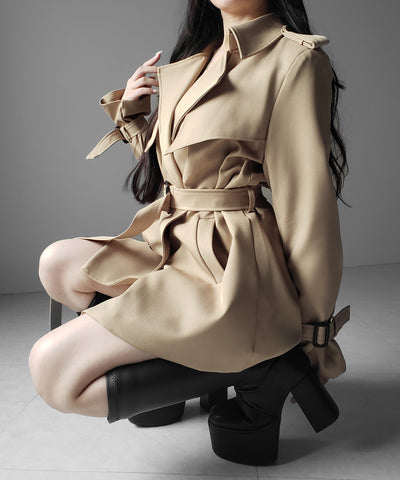 ウエストマークレディミドルトレンチコート ／ waistmark lady middle trench coat