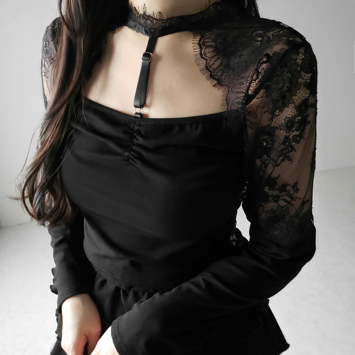 andmary wink choker tops black