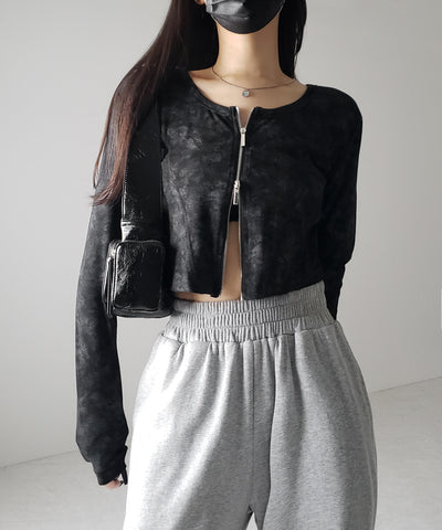 【 ２color 】ダブルジップヴィンテージカットソーカーディガン ／ double zip vintage cut sew cardigan