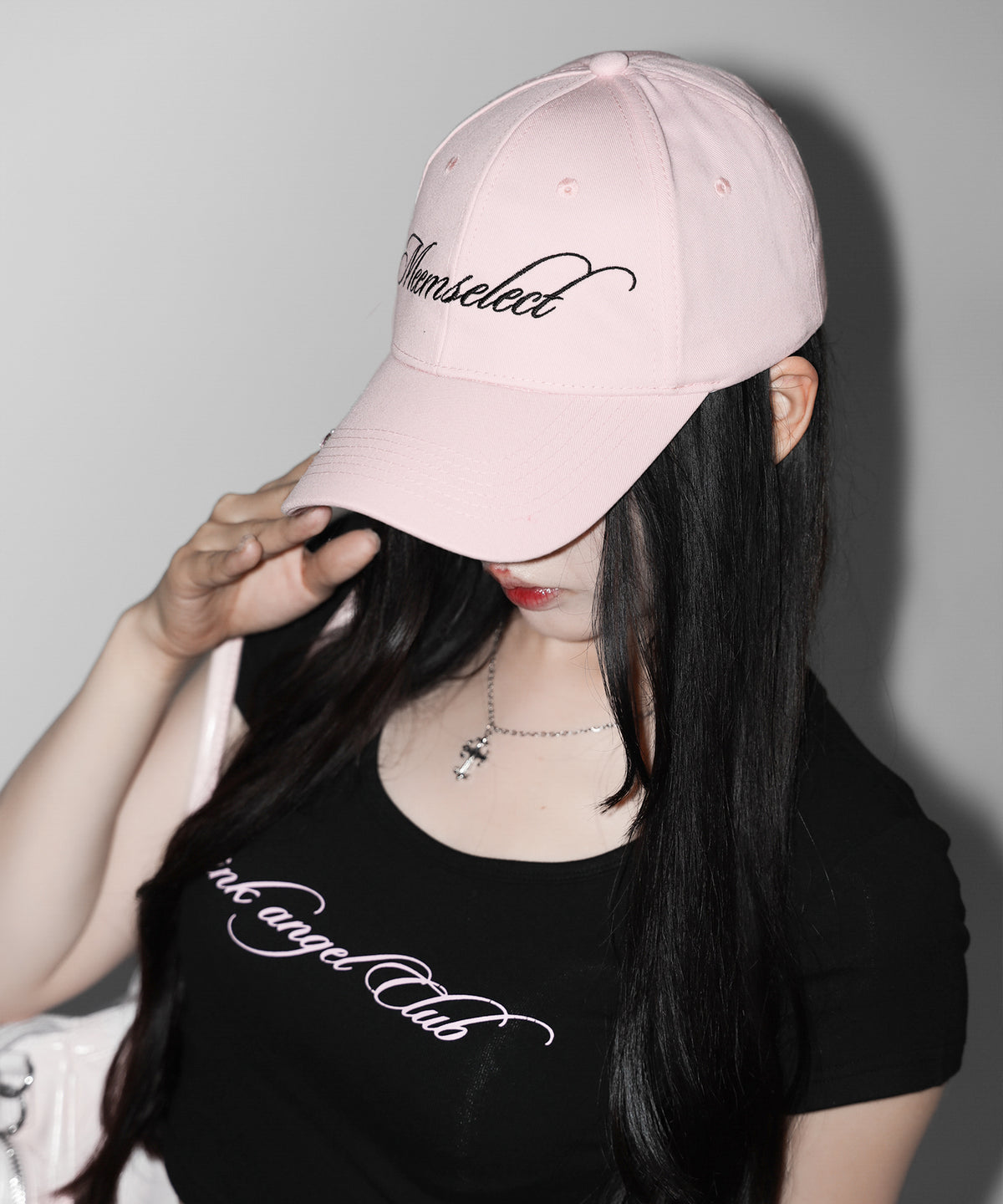 【 PINK ANGEL CLUB 】lettering LOGO embroidery CAP ／ レタリングロゴ刺繍キャップ