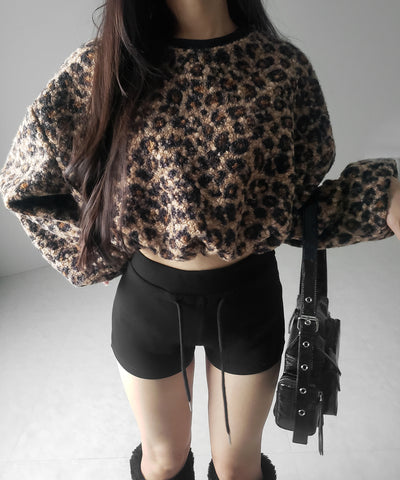 【 ２WAY 】レオパードショートボアプルオーバー ／ 2WAY reopard short boa pullover