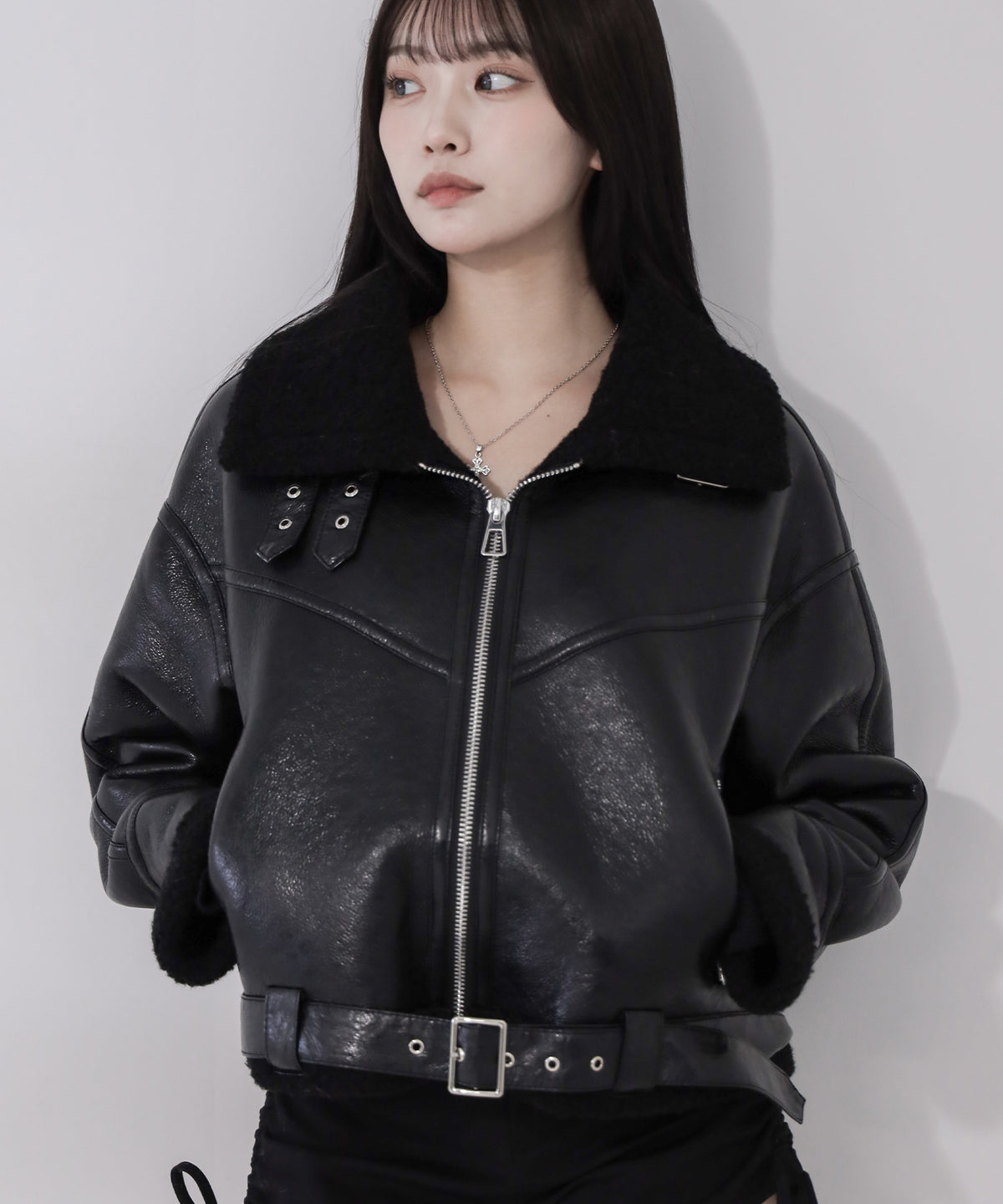 B-3ヴィンテージレザーボアムートンジャケット ／ B-3 vintage leather boa mouton jacket