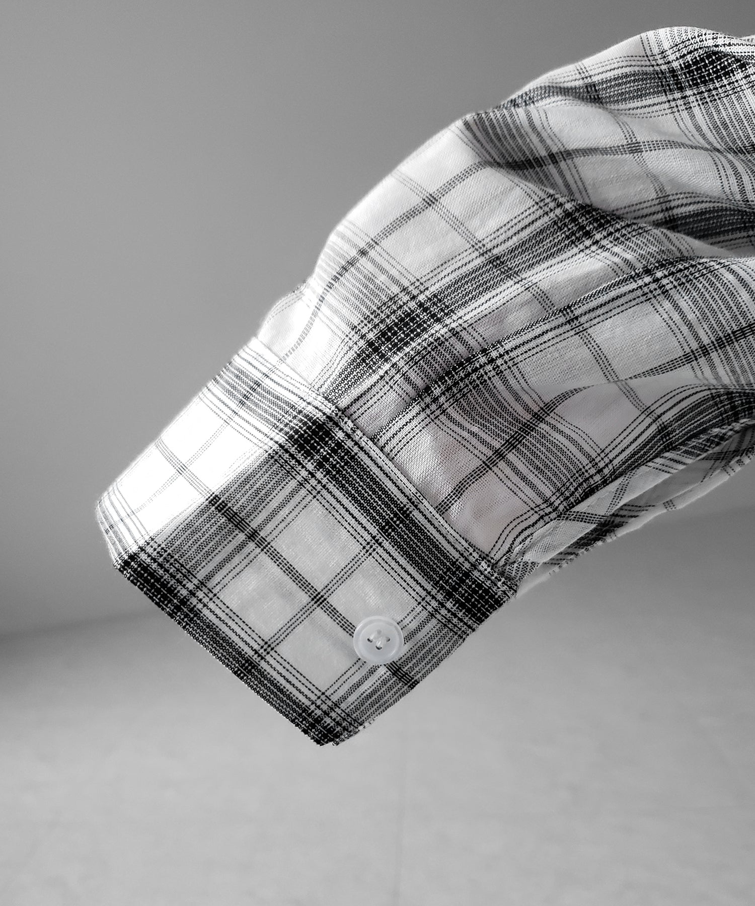 ビッグシルエットブラックシアーチェックシャツ ／ big silhouette black sheer check shirt