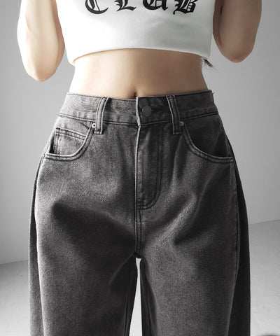 ヴィンテージライクウォッシュカーブワイドデニム ／ vintage like wash curve wide denim