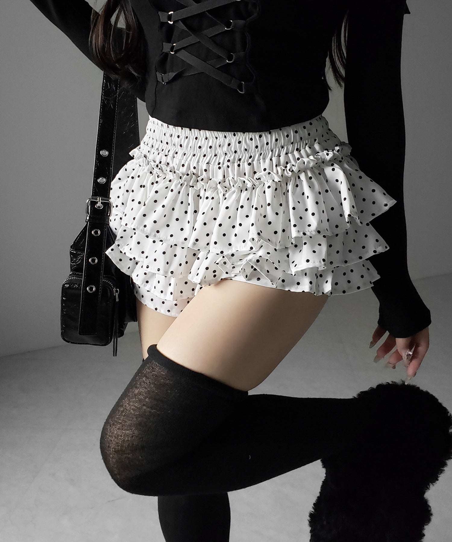 ティアードフリルドットショートパンツ ／ tiered frill dot short pants