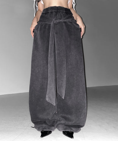 フェイクレイヤードピグメントスウェットワイドパンツ ／ fake layered pigment sweat wide pants
