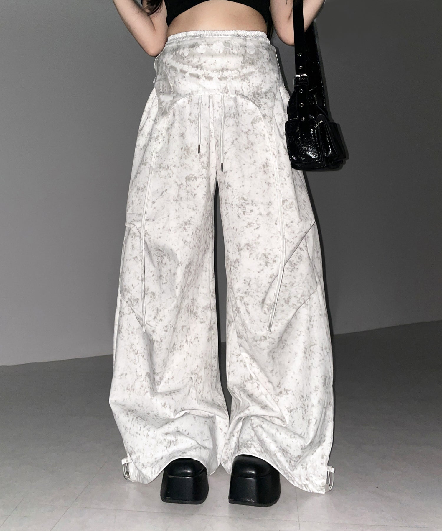 ガーターレイヤードヴィンテージタックワイドパンツ ／ garter layered vintage tack wide pants