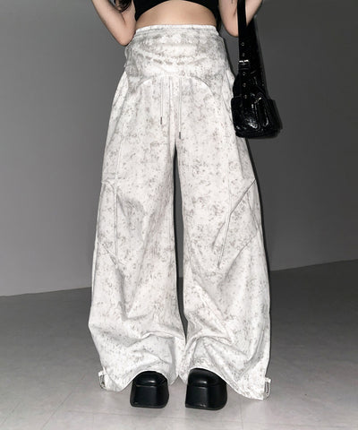 ガーターレイヤードヴィンテージタックワイドパンツ ／ garter layered vintage tack wide pants