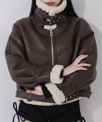 B-3ヴィンテージレザーボアムートンジャケット ／ B-3 vintage leather boa mouton jacket
