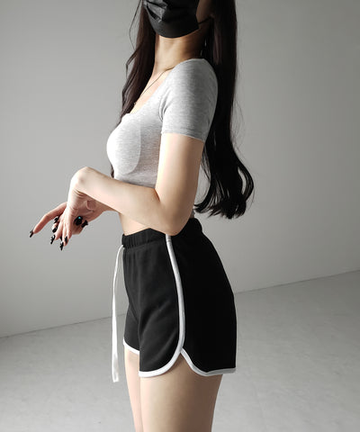【 ３color 】サイドラインパイピングスウェットショートパンツ ／ sideline piping sweat short pants