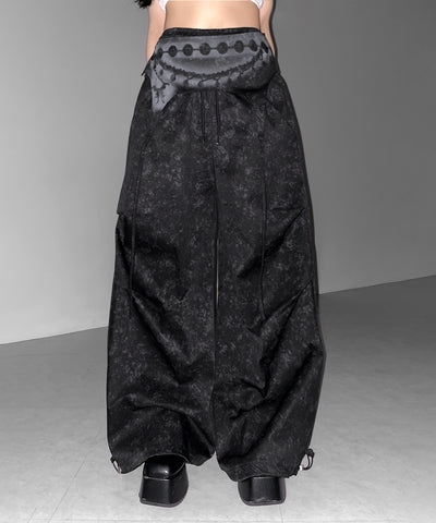 ガーターレイヤードヴィンテージタックワイドパンツ ／ garter layered vintage tack wide pants