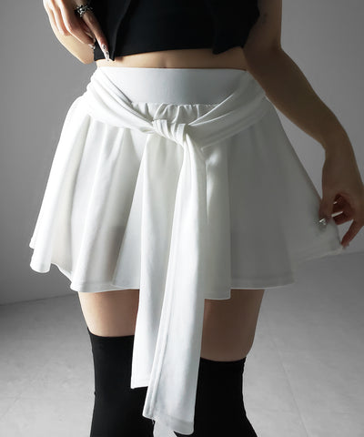 ラップレイヤードフレアミニスカパン ／ wrap layered flare mini skirt pants