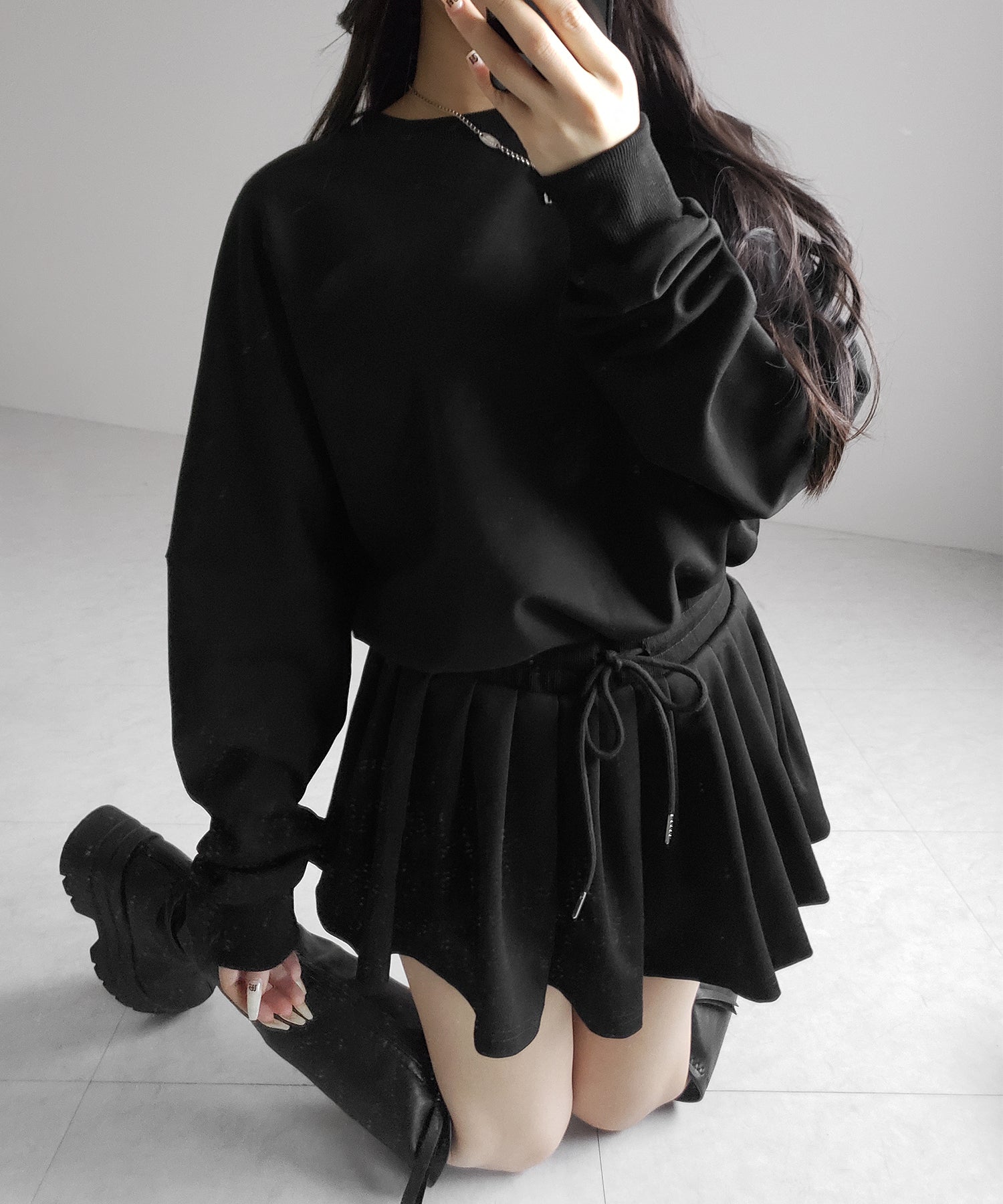 オーバースウェットフレアミニワンピース ／ over sweat flare mini onepiece