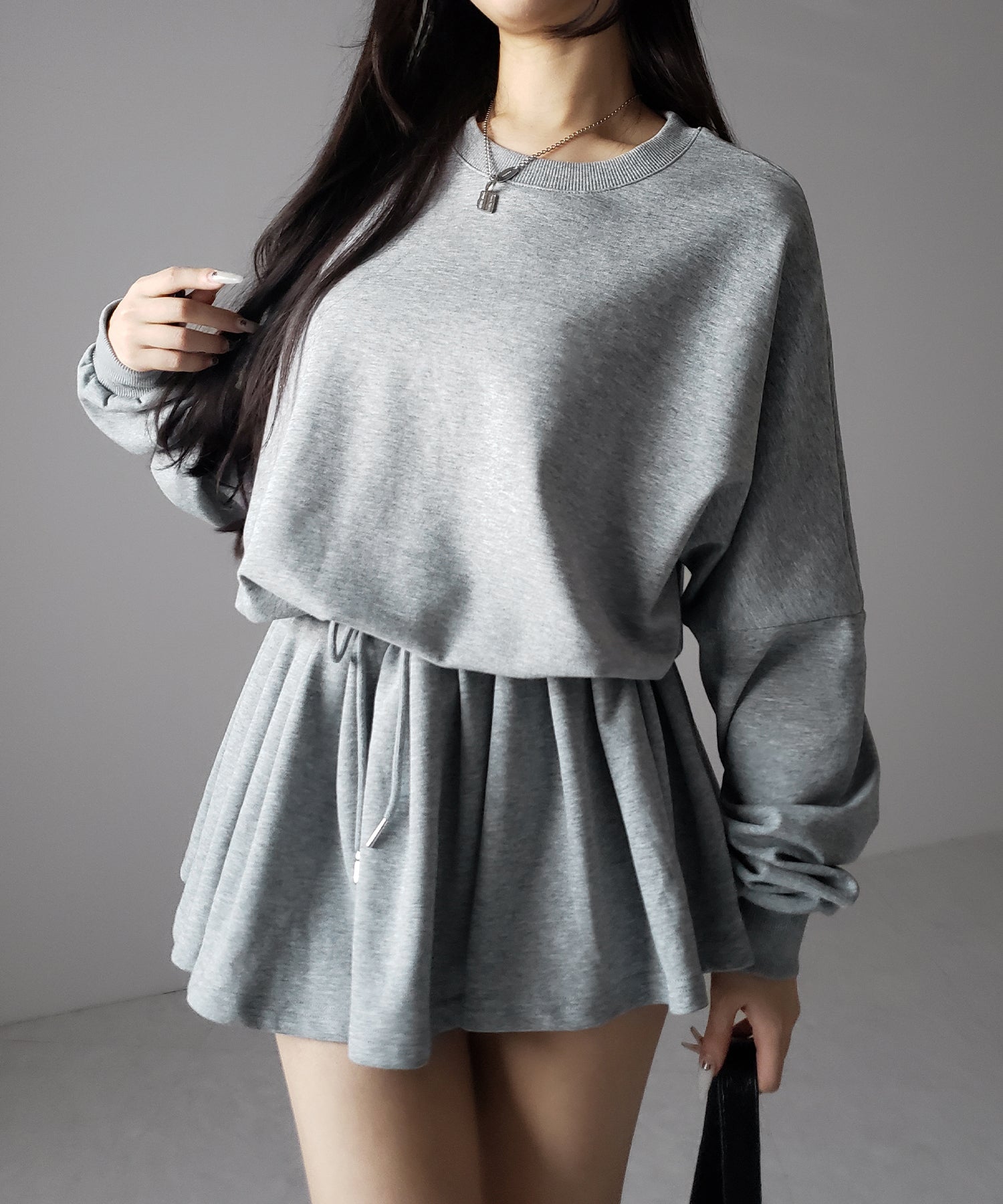 オーバースウェットフレアミニワンピース ／ over sweat flare mini onepiece