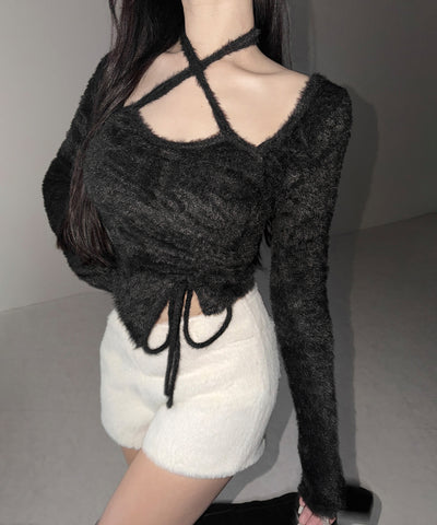 シャギーファータイトショートパンツ ／ shaggy fur tight short pants