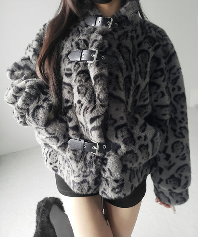 【 大人気につき新色追加！】B-3 レオパードボリュームファーコート ／ B-3 leopard volume fur coat