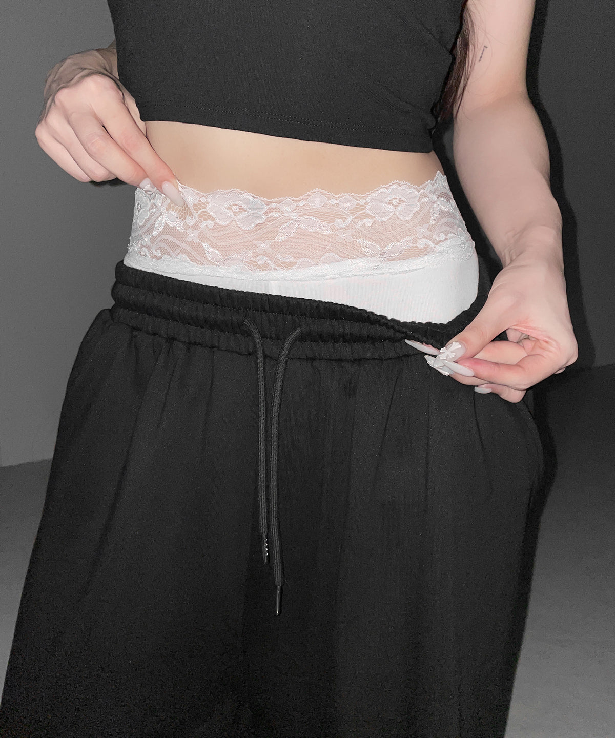 レースレイヤードインナーパンツ ／ Lace layered inner pants