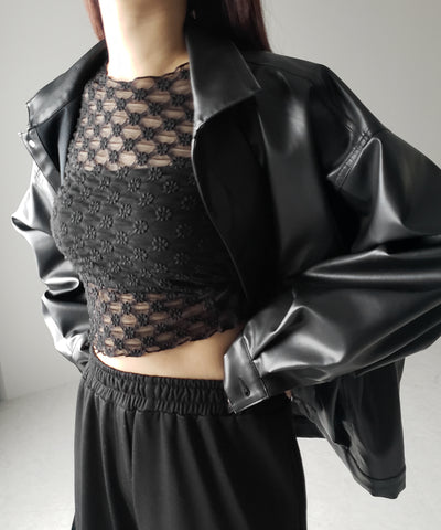 【 ２color 】デイジーレースチュールシアートップス ／ daisy race tulle sheer tops