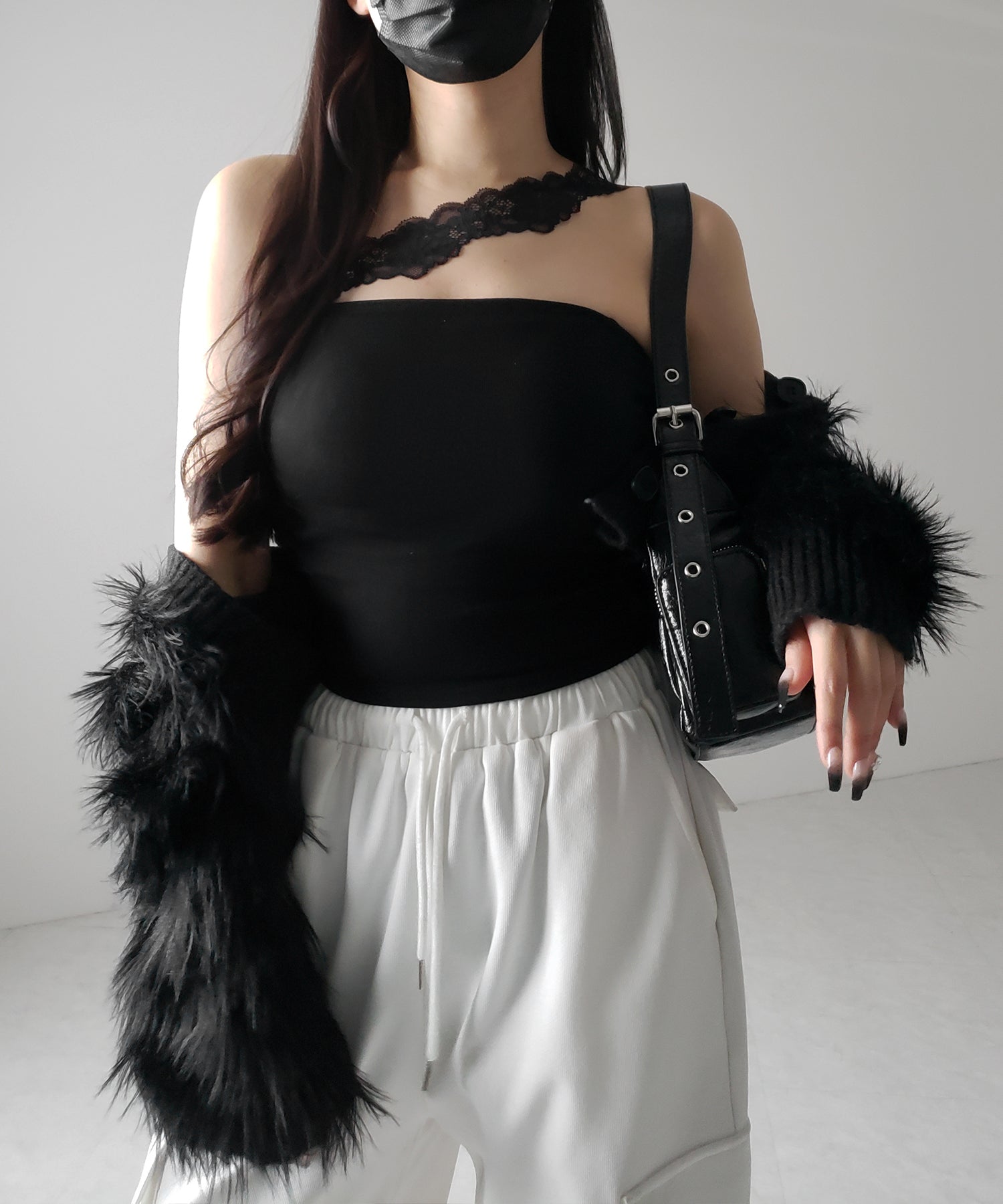 【 ２color ／ カップ付 】ナナメレーススクエアキャミソール ／ naname lace square camisole
