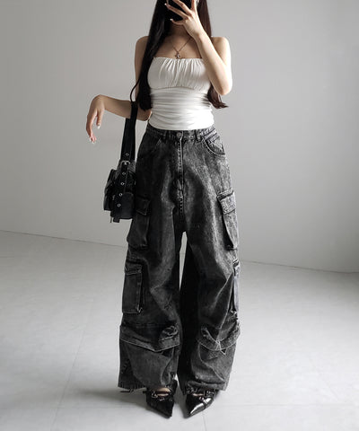 【 ３color ／ カップ付き 】シャーリングギャザードレープキャミソール ／shirring gather drape camisole