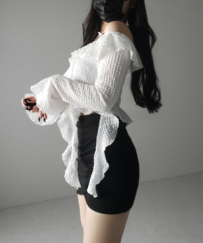【 ２color ／ インパン裏地付 】サイドタックギャザータイトミニスカート ／side tuck gather tight mini skirt