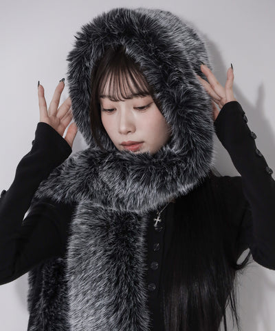 フェイクファーボリュームロングマフラー ／ fake fur volume long muffler