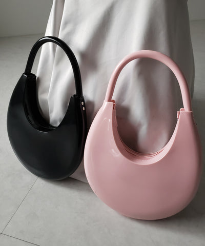 【 ２color 】 PVC ハーフムーンショルダーバッグ ／ PVC HALF MOON SHOULDER BAG
