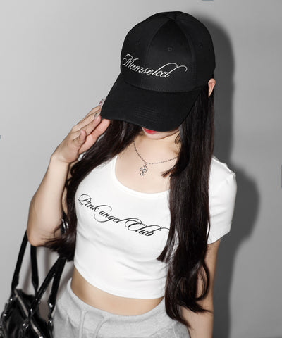 【 PINK ANGEL CLUB 】lettering LOGO embroidery CAP ／ レタリングロゴ刺繍キャップ
